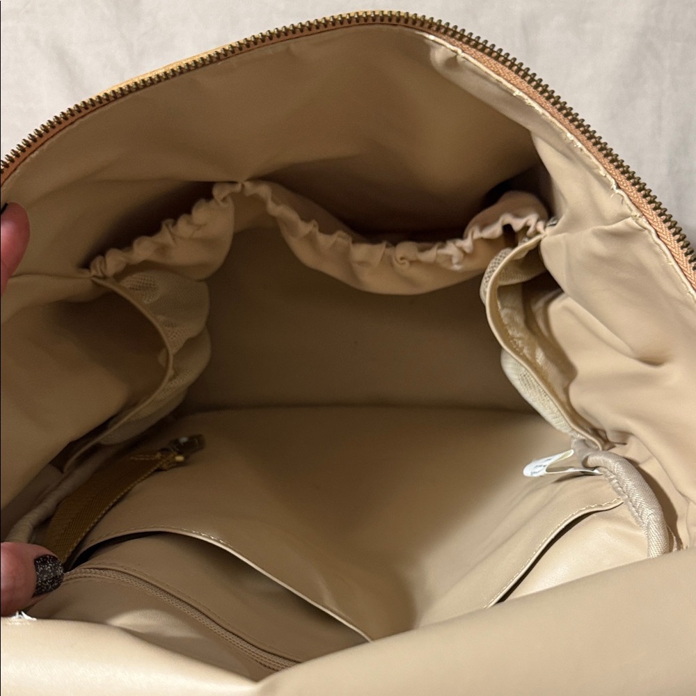 Tan vegan leather backpack or diaper bag - Picture 12 of 15
